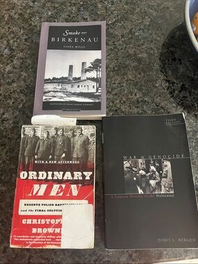 Collection of Three Holocaust History Books - Purple, Red, Black Covers